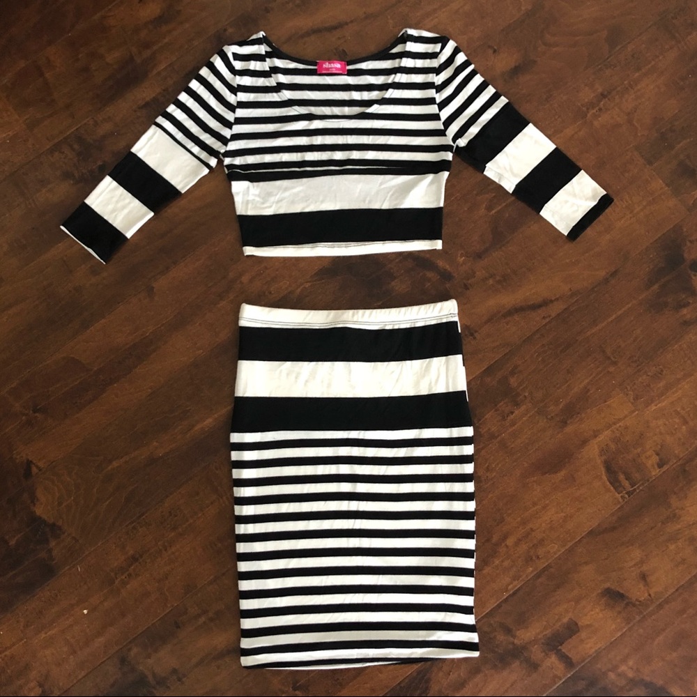 Midi pencil skirt and top set